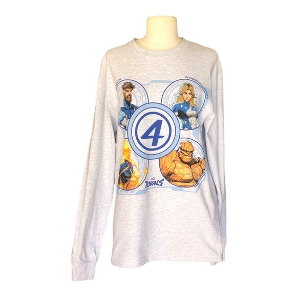 Marvel Rivals Gray Fantastic Four Sweatshirt Crew Neck Long Sleeve Size Medium - Picture 1 of 7